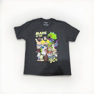 NWT 90s  Nickelodeon T Shirt  Cartoon Characters Gray Rugrats Size XL Graphic